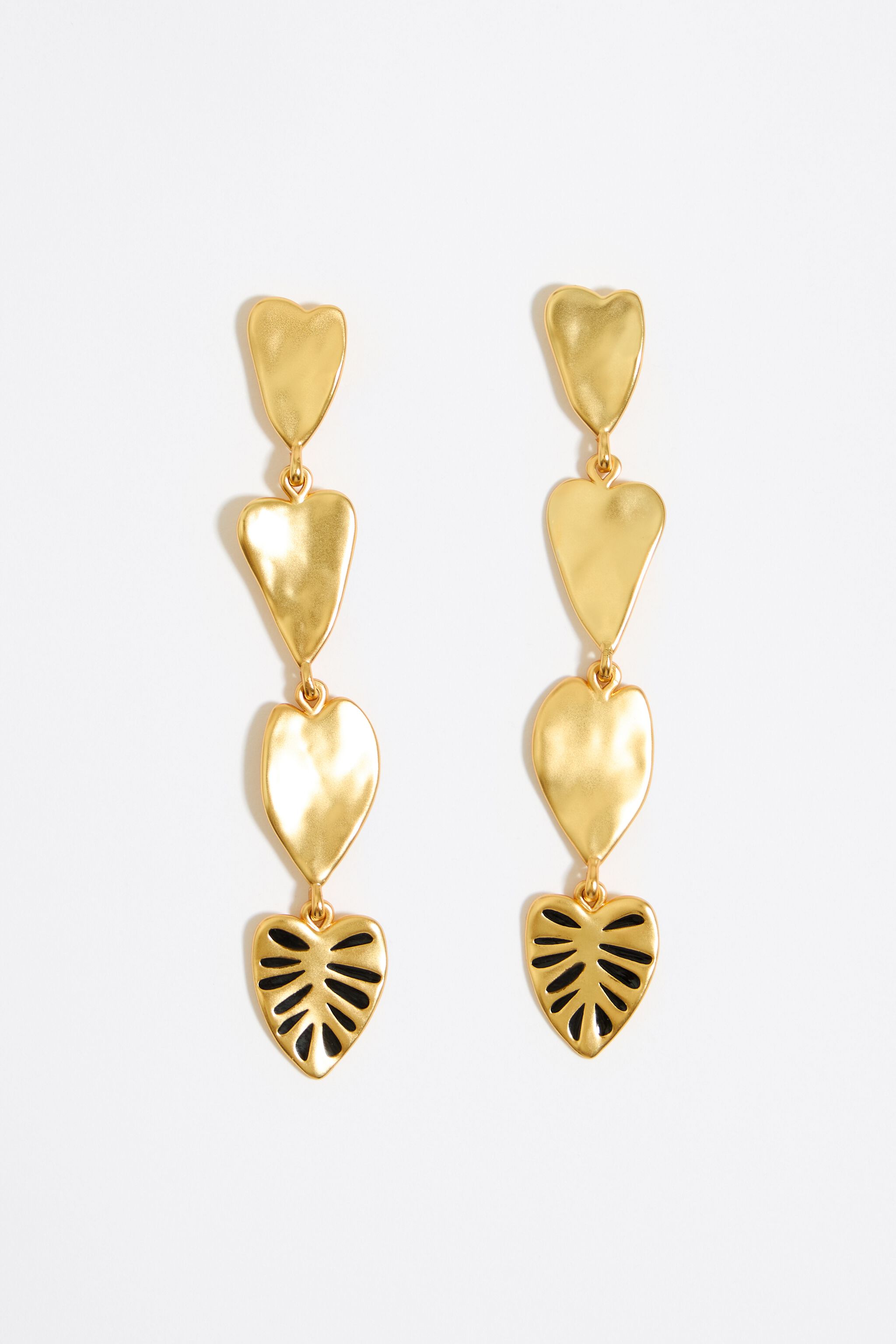 Leaf shaped sale earrings gold