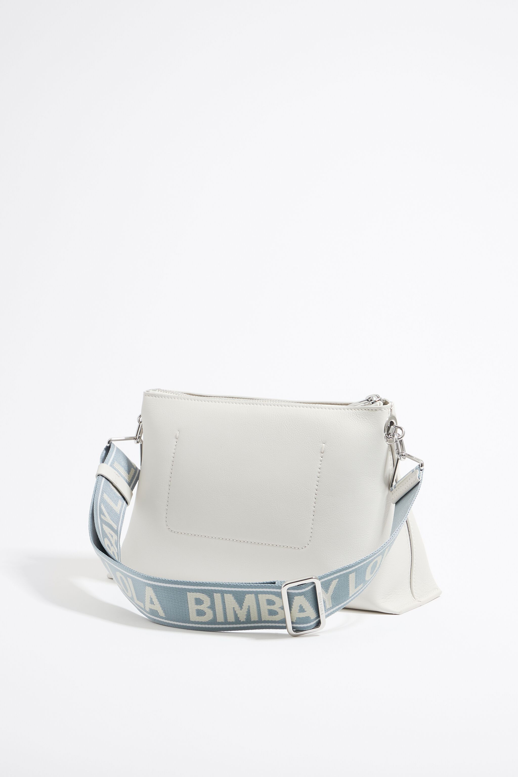 Medium off-white leather trapezium bag