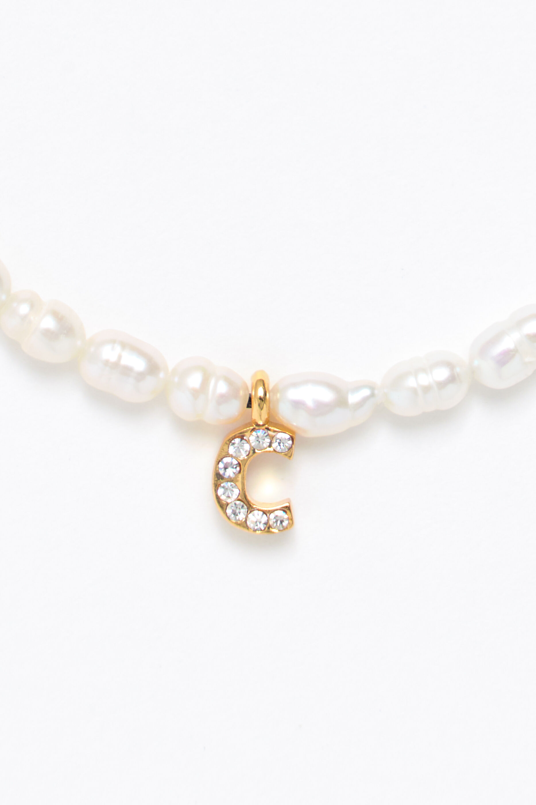 Letter C pearl necklace