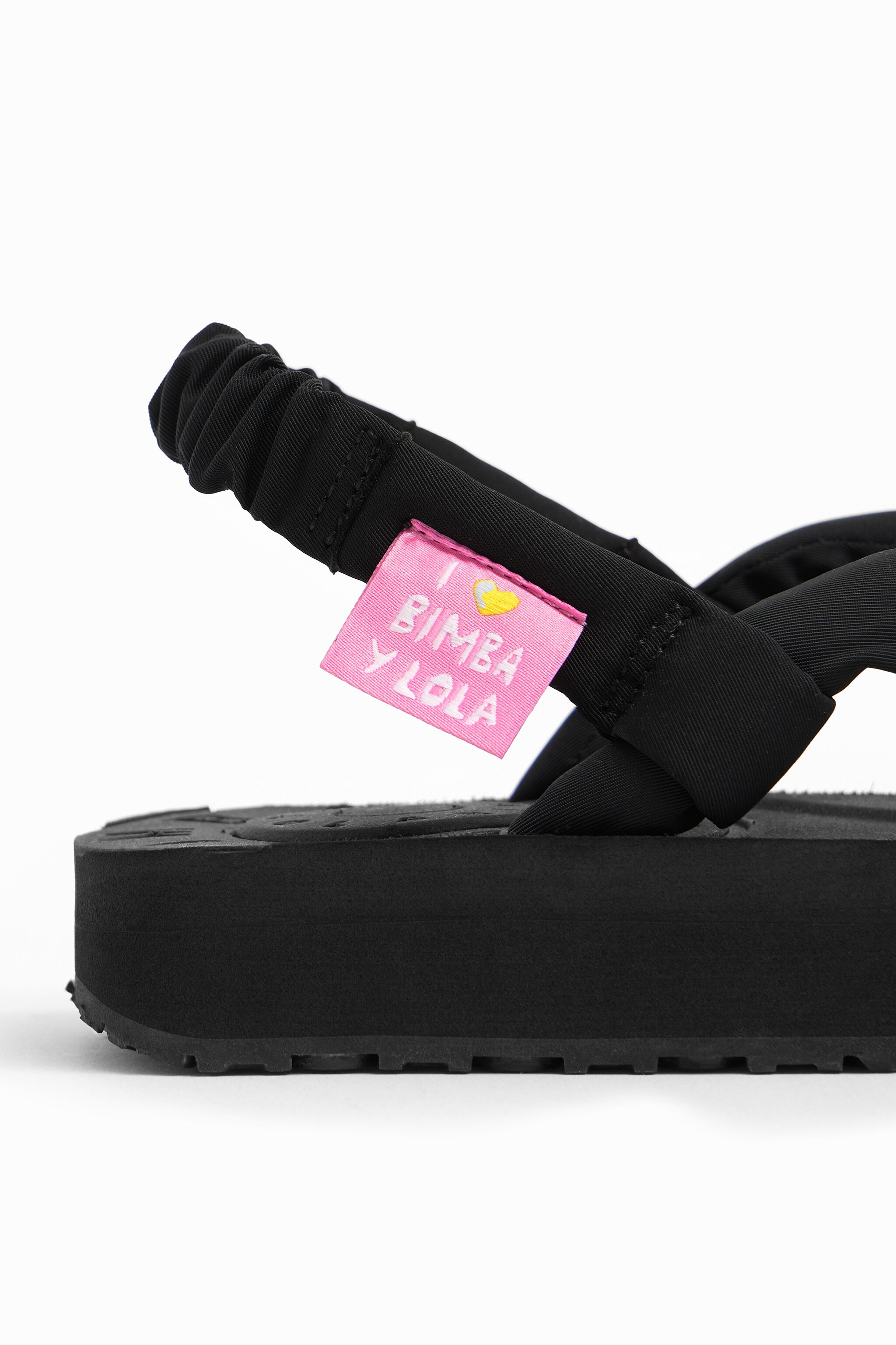Black nylon tubular sandal