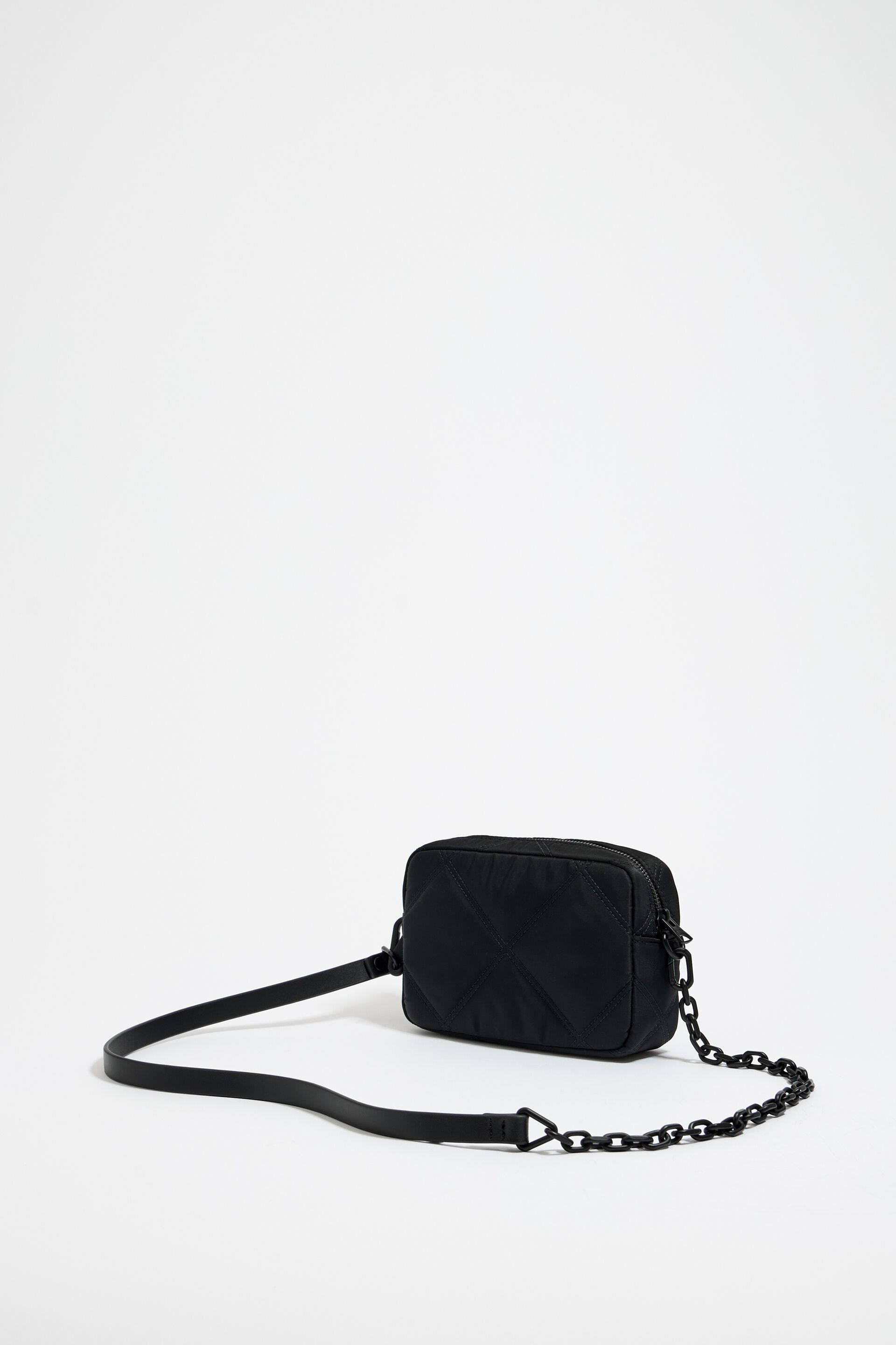 Bimba Y Lola M Black Padded Nylon Crossbody Bag, Luxury, Bags