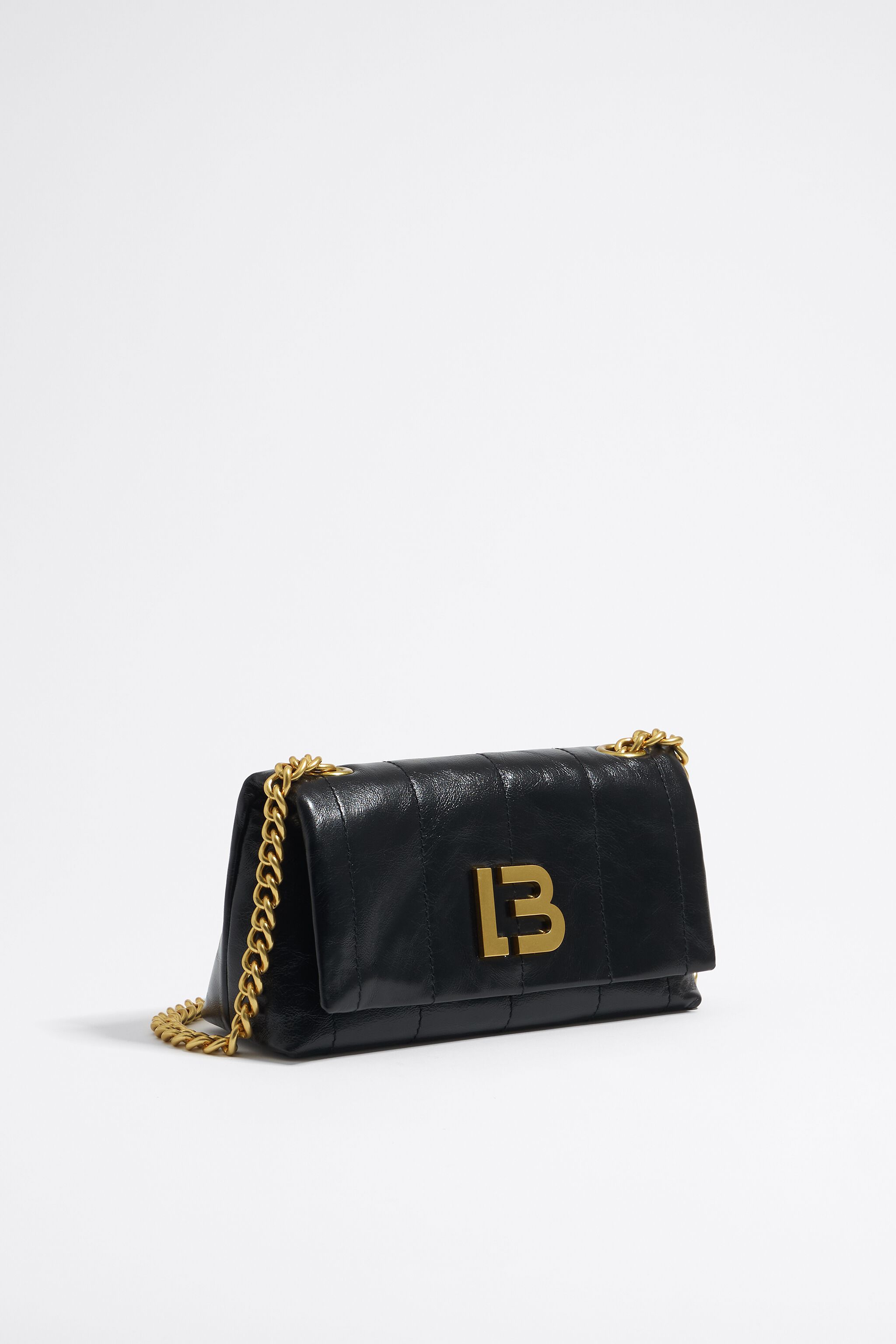 Small black leather bag flap