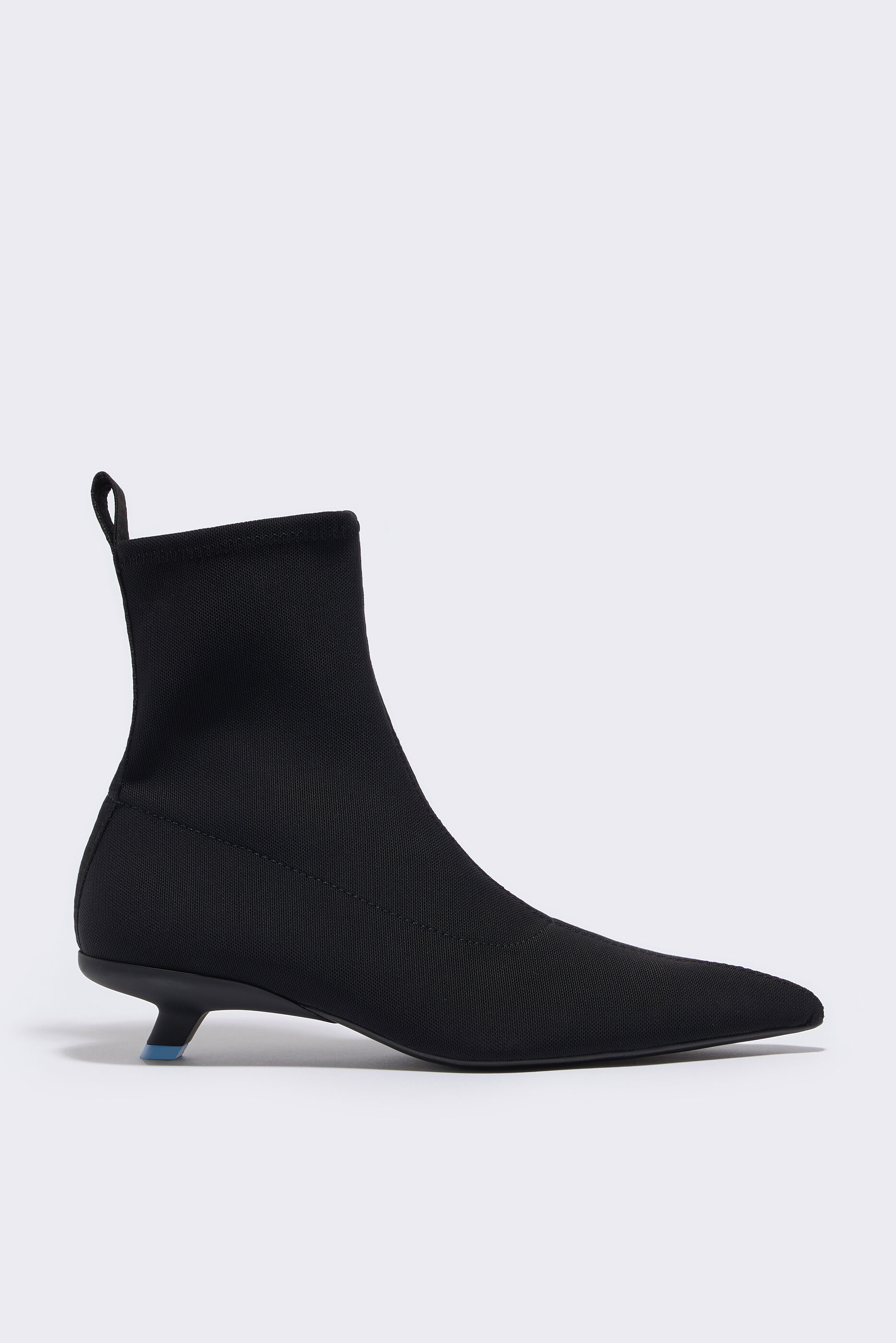 black stretch booties low heel