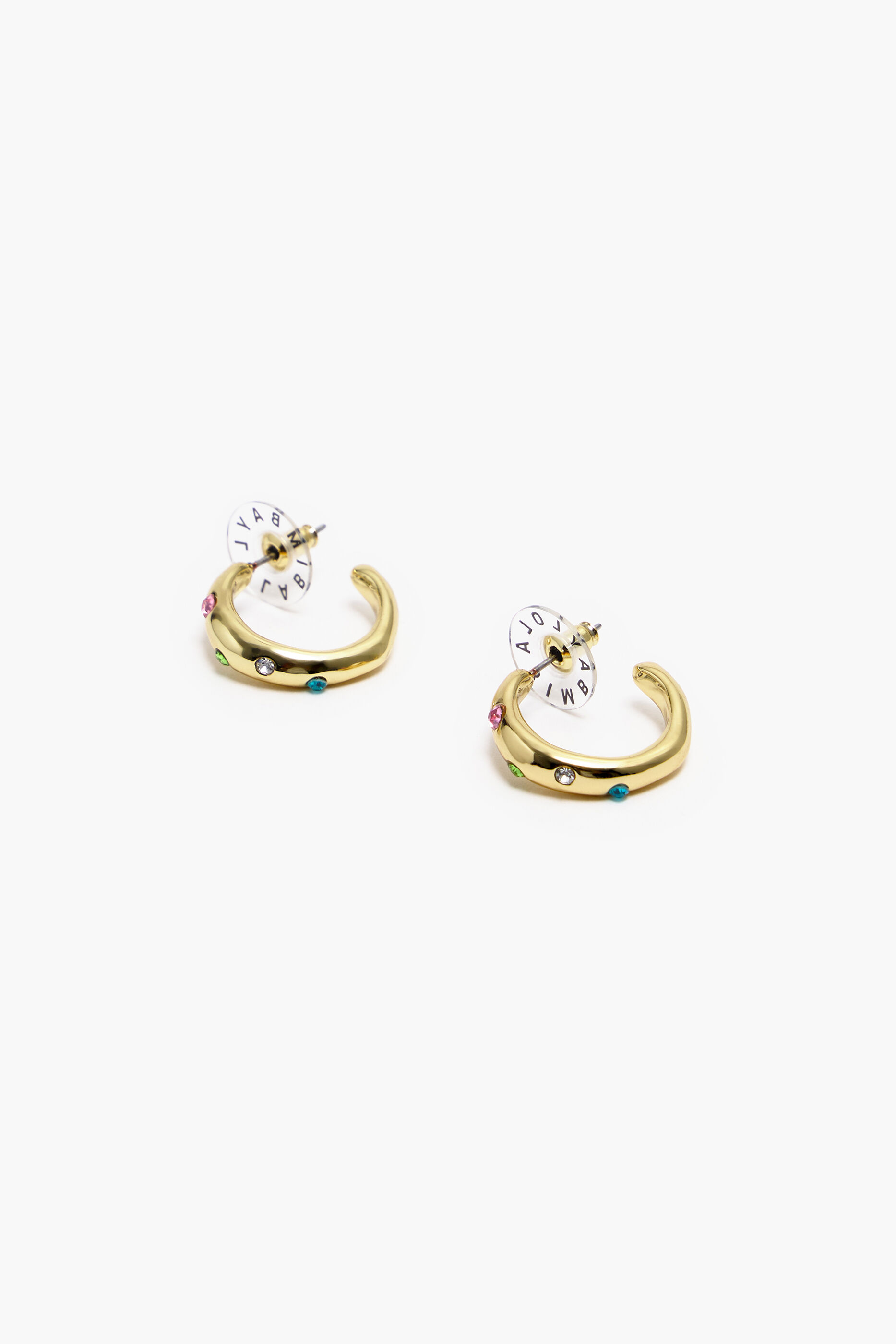 Crystal golden hoop earrings