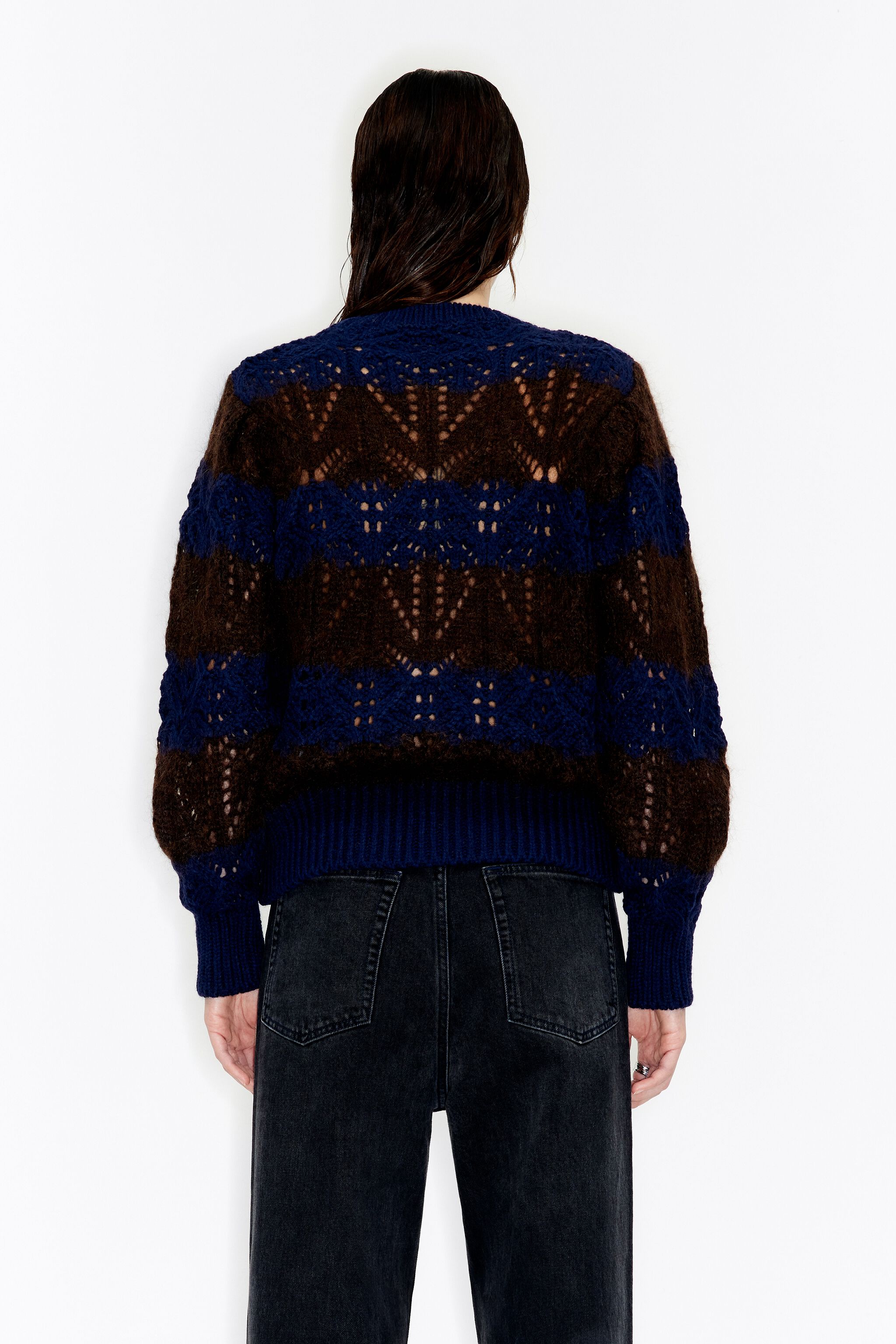 Brown striped mohair sweater