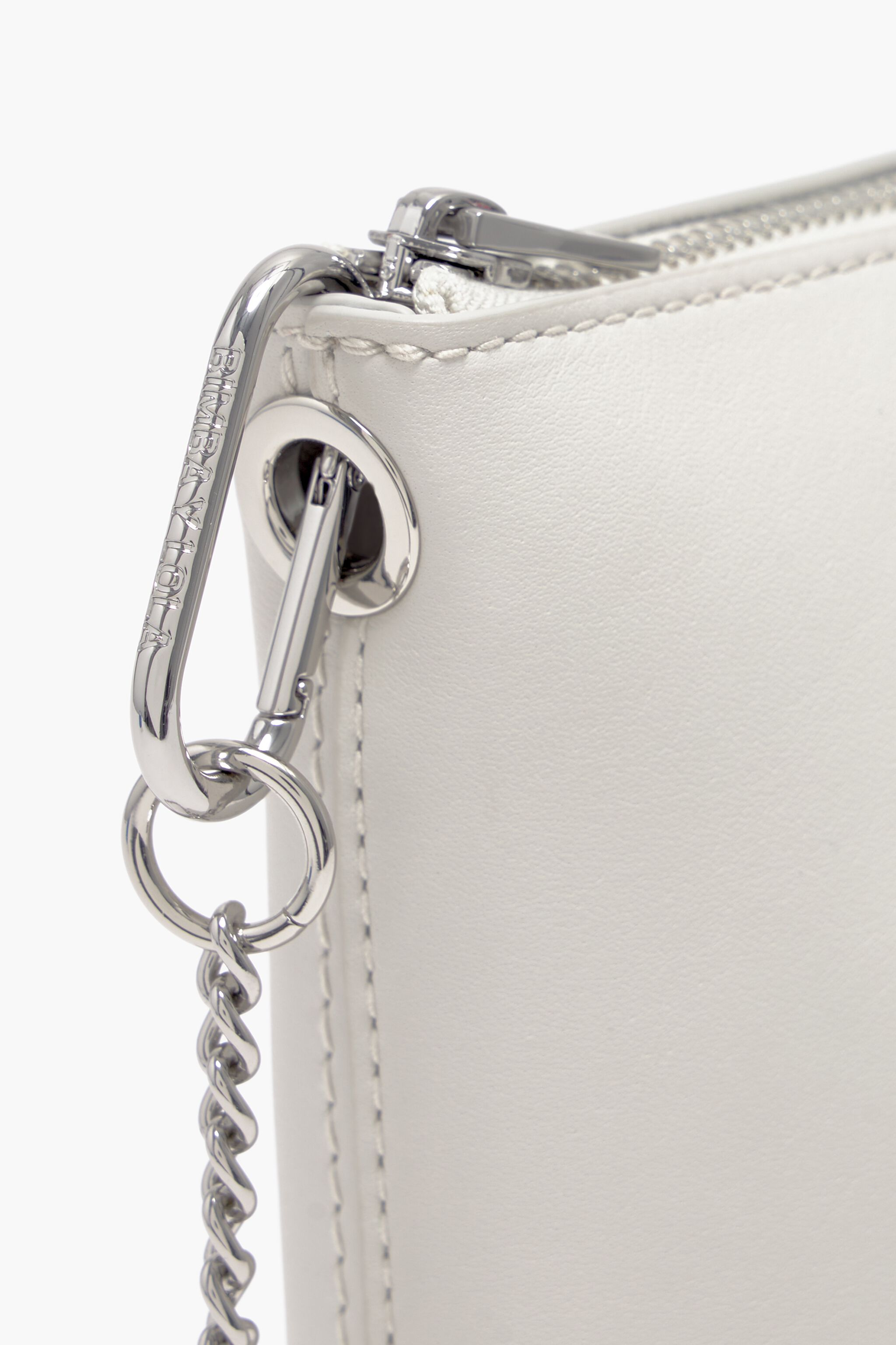 XS white leather crossbody bag
