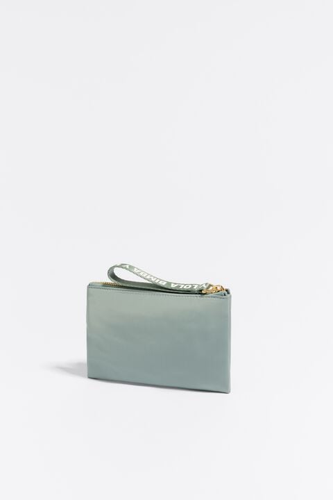 Aquamarine nylon double purse