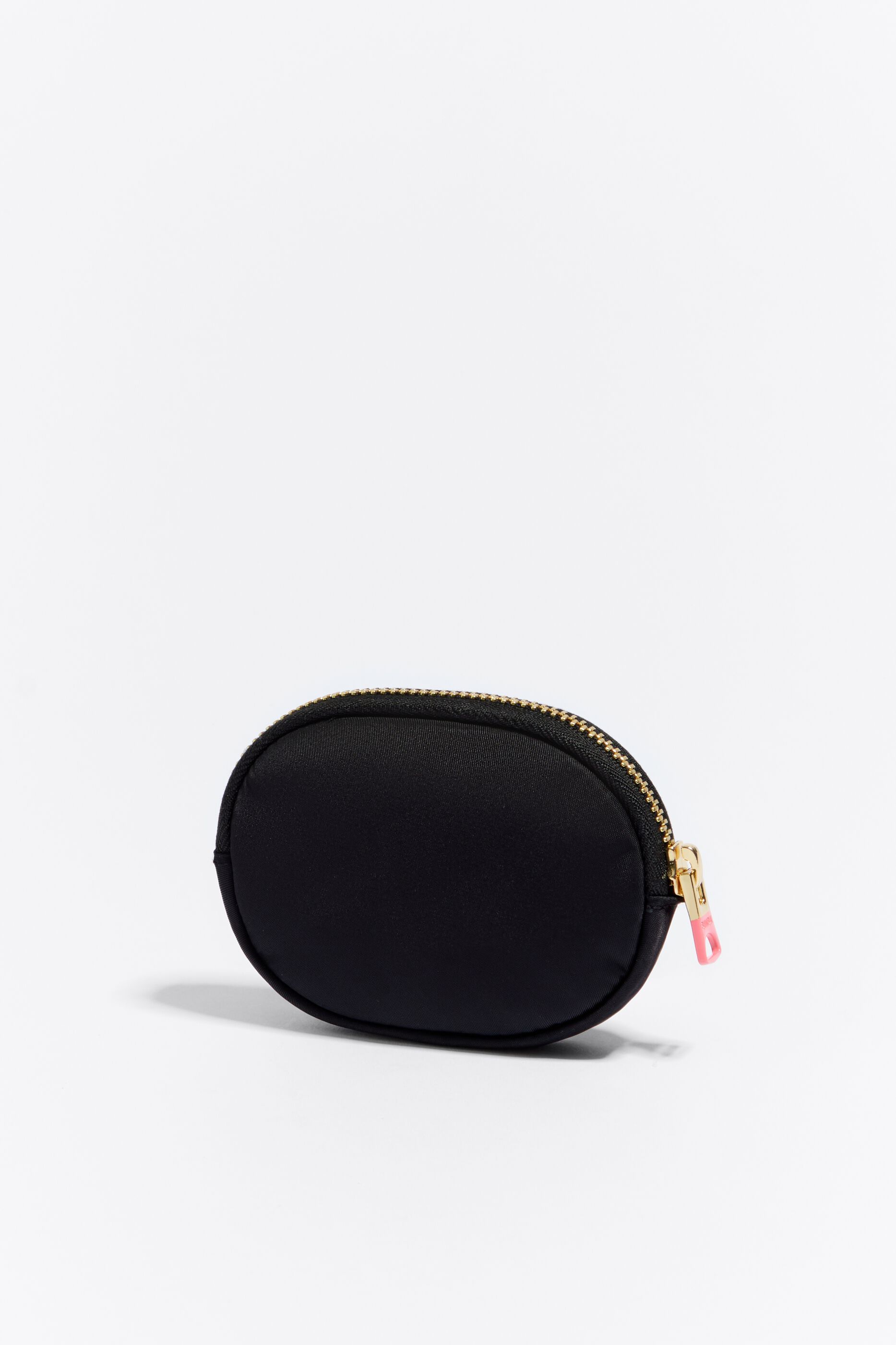 Black nylon oval coin purse