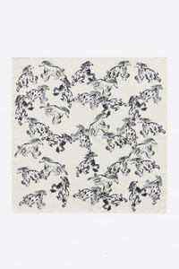 Ivory silk greyhounds scarf