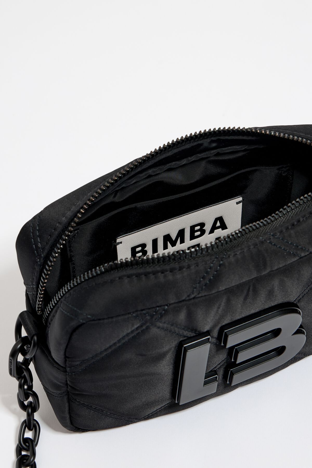 Bimba Y Lola Small Padded Black Nylon Barrel Bag
