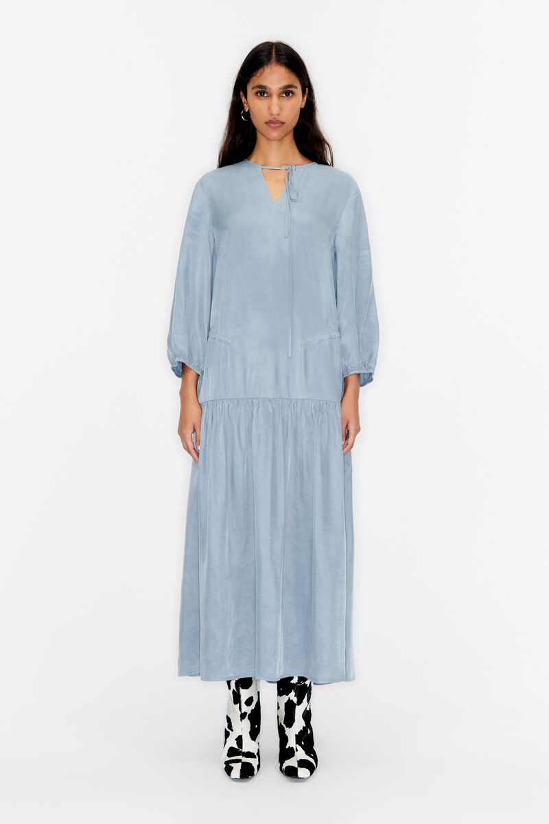 BIMBA Y LOLA Full Length Ribbed Woven Dress with Bat Arms - Size M