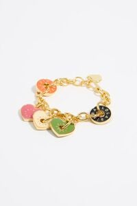 Pulsera cadena dorada logos corazón