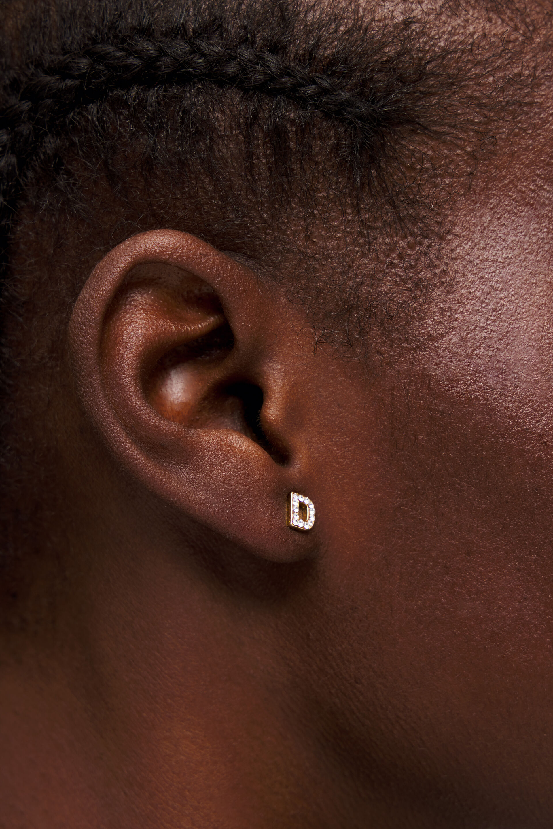 Trendolla Letters Mini Initial Ball Back Earrings Sleeper Earrings