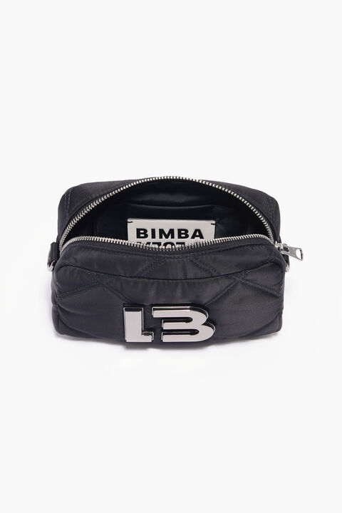 Bimba Y Lola Small Black Padded Nylon Crossbody Bag With Flap