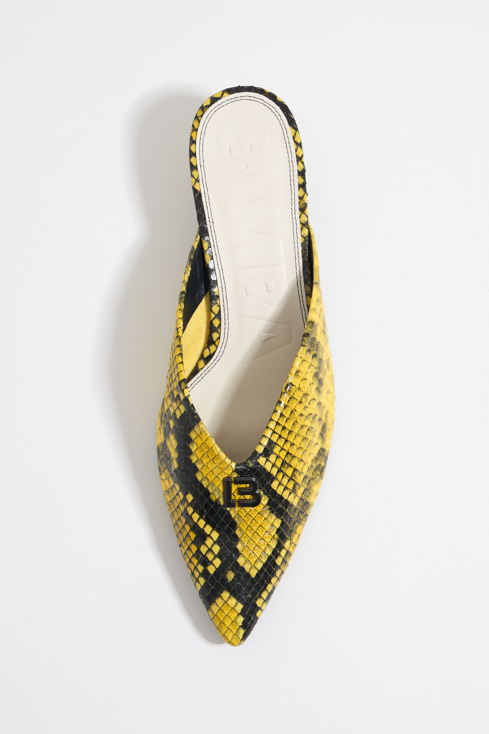 Bally snakeskin-print 110mm leather mules - Yellow