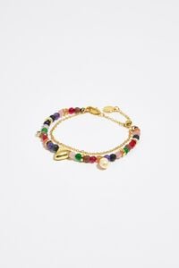 Golden heart and stones bracelet