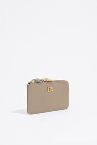 Taupe leather coin purse