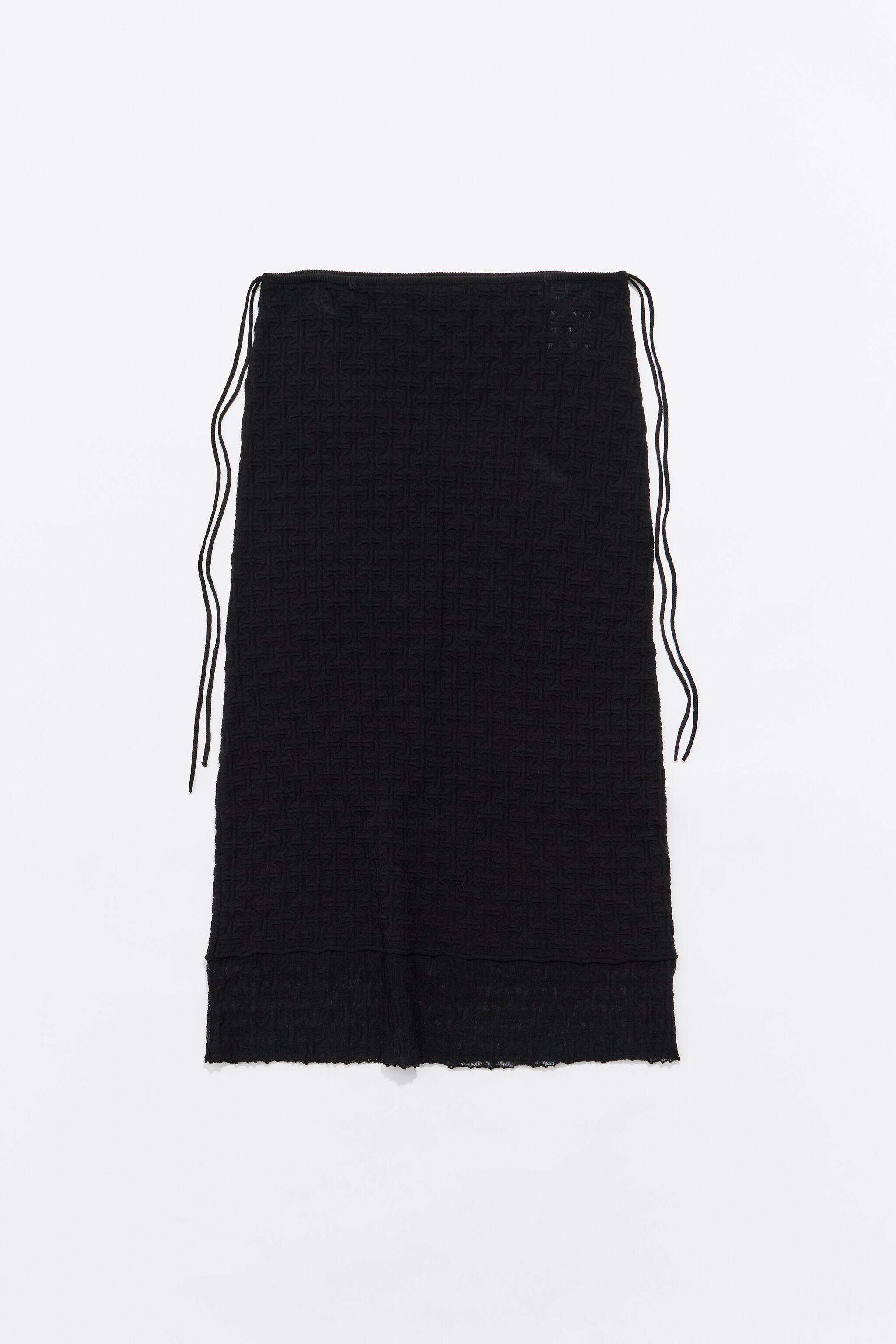 Straight black knit skirt