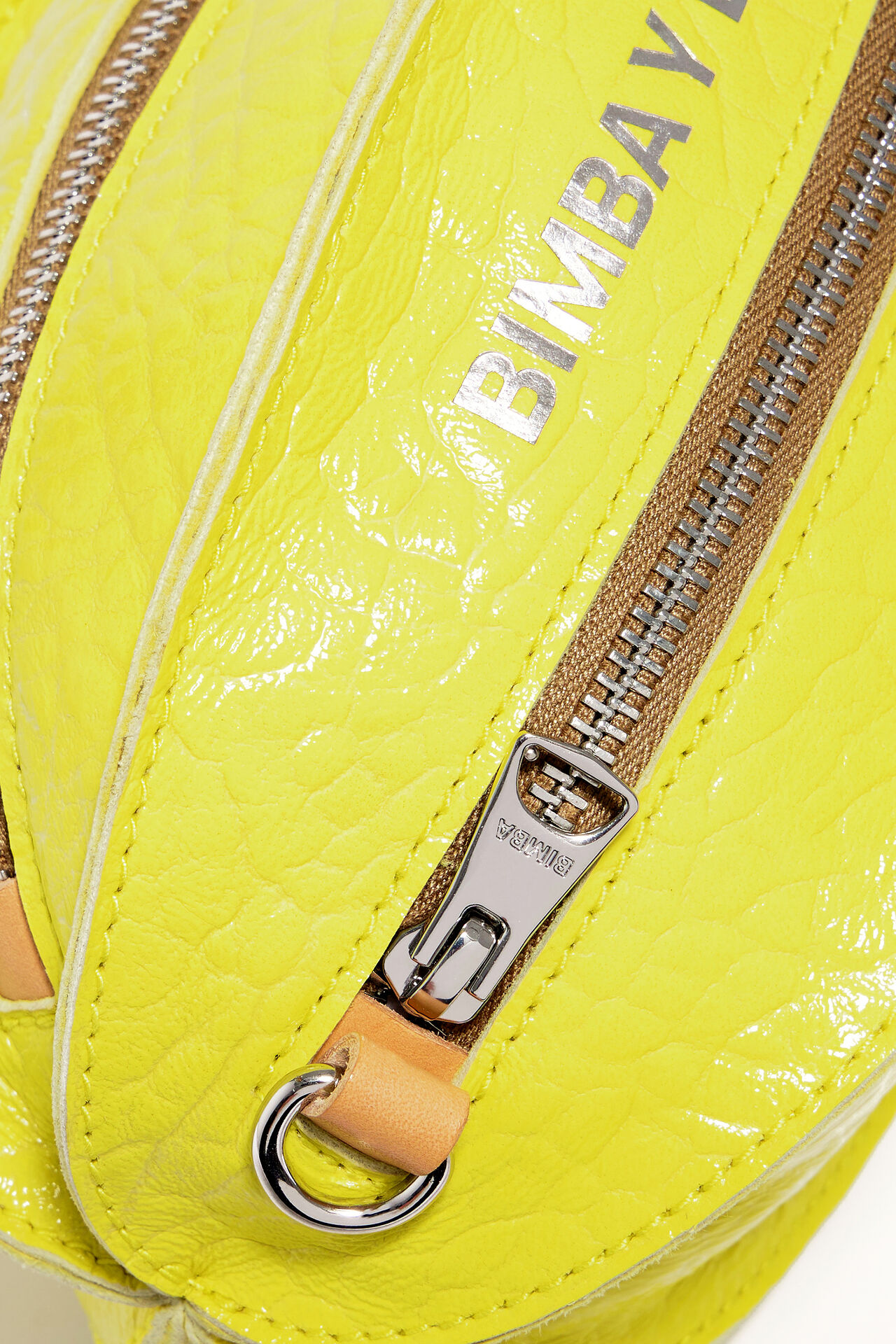 Bimba Y Lola Logo-strap Leather Crossbody Bag In Yellow
