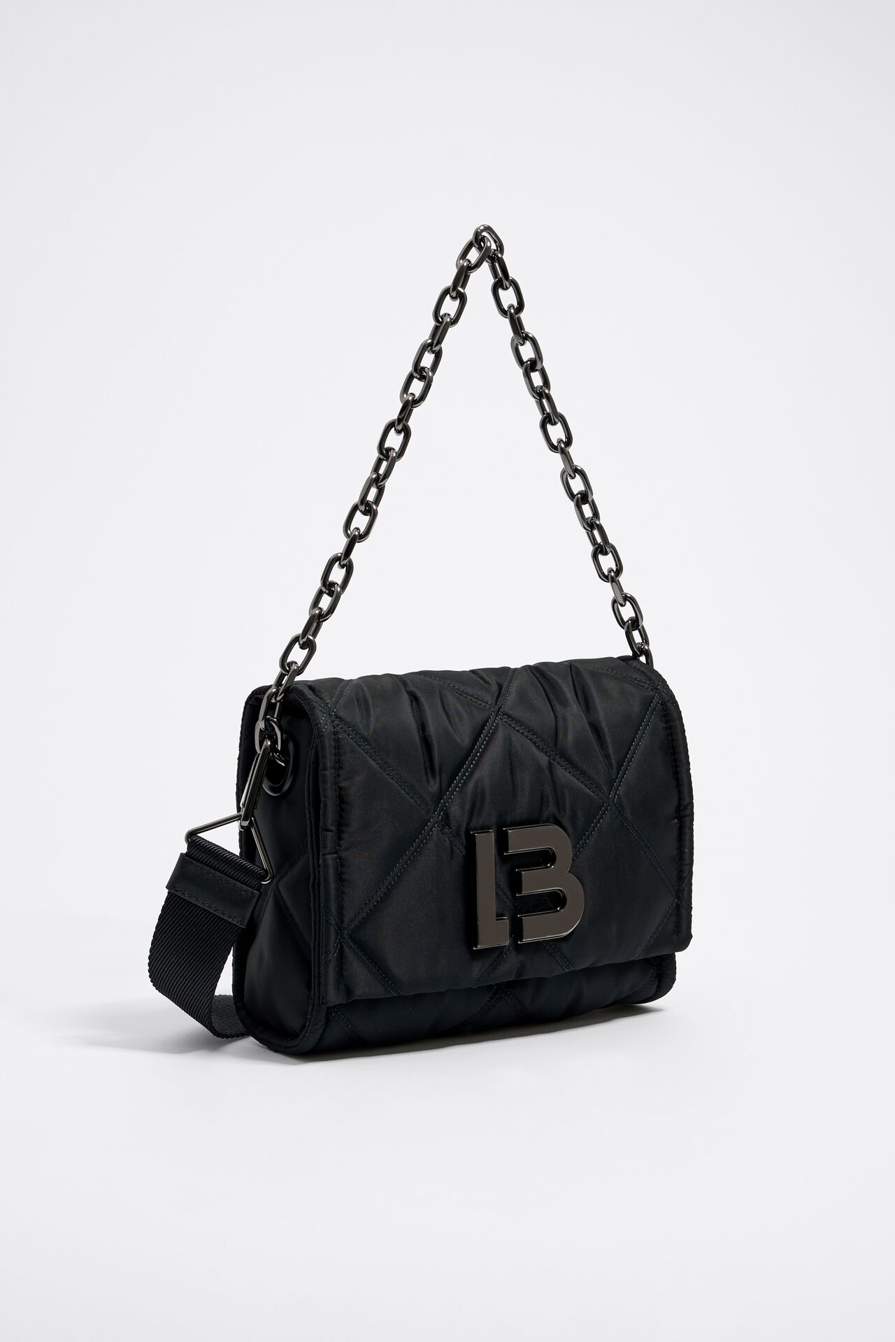 Bimba Y Lola M logo-patch Crossbody Bag - Black