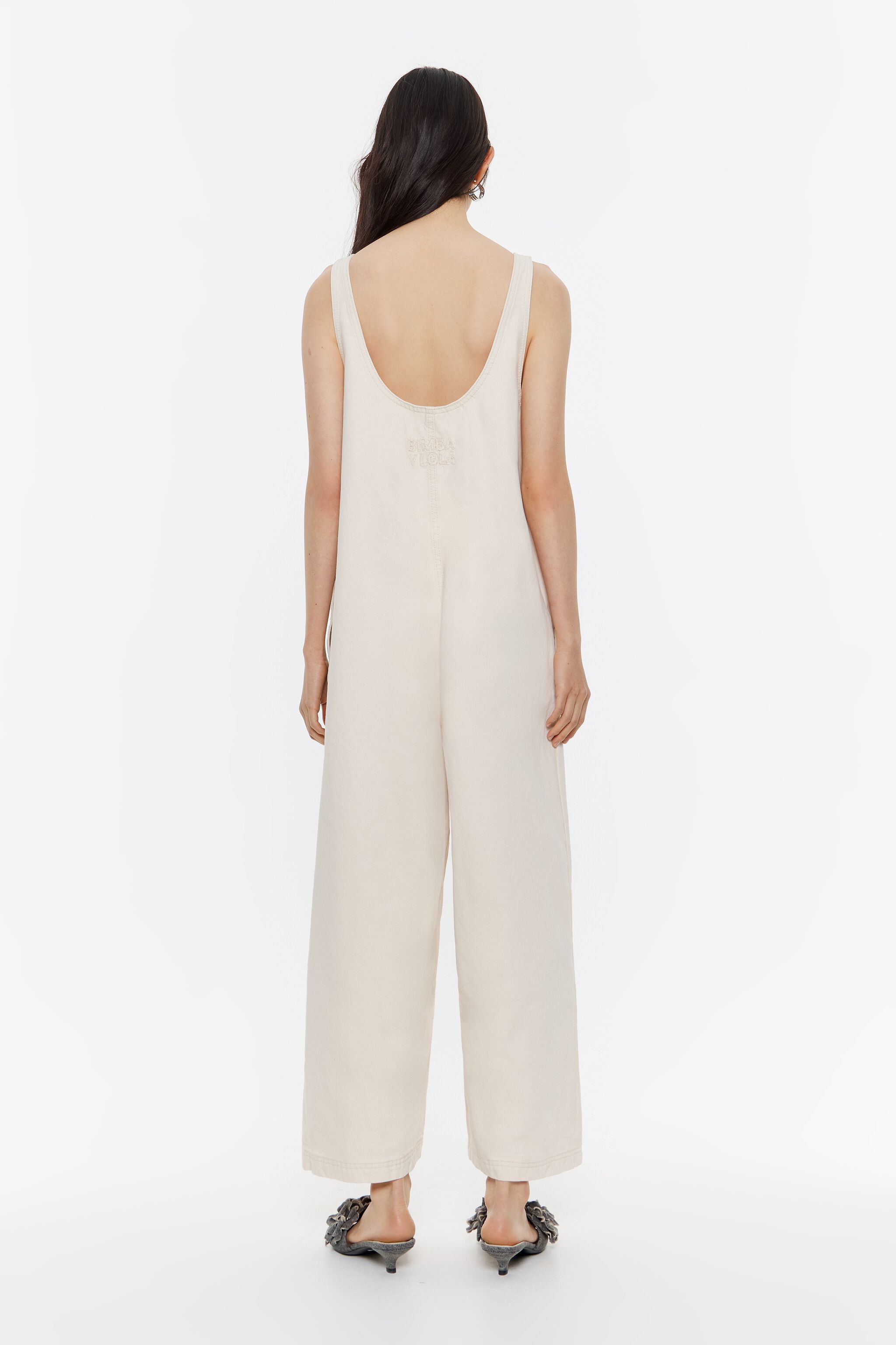 NEW Zara Mica Denim Jumpsuit Long Sleeve Full Length White Size Large | eBay