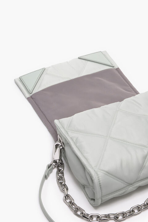 M gray nylon crossbody bag