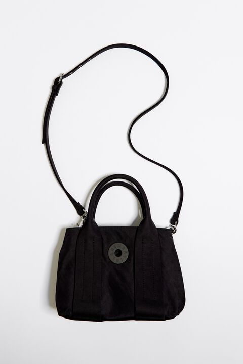 XS black nylon tote bag