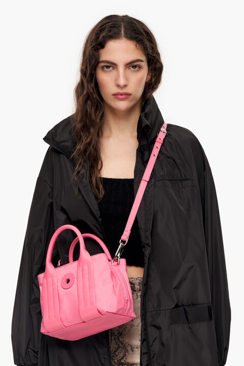 Especificado Brillante Contratista XS pink nylon tote bag
