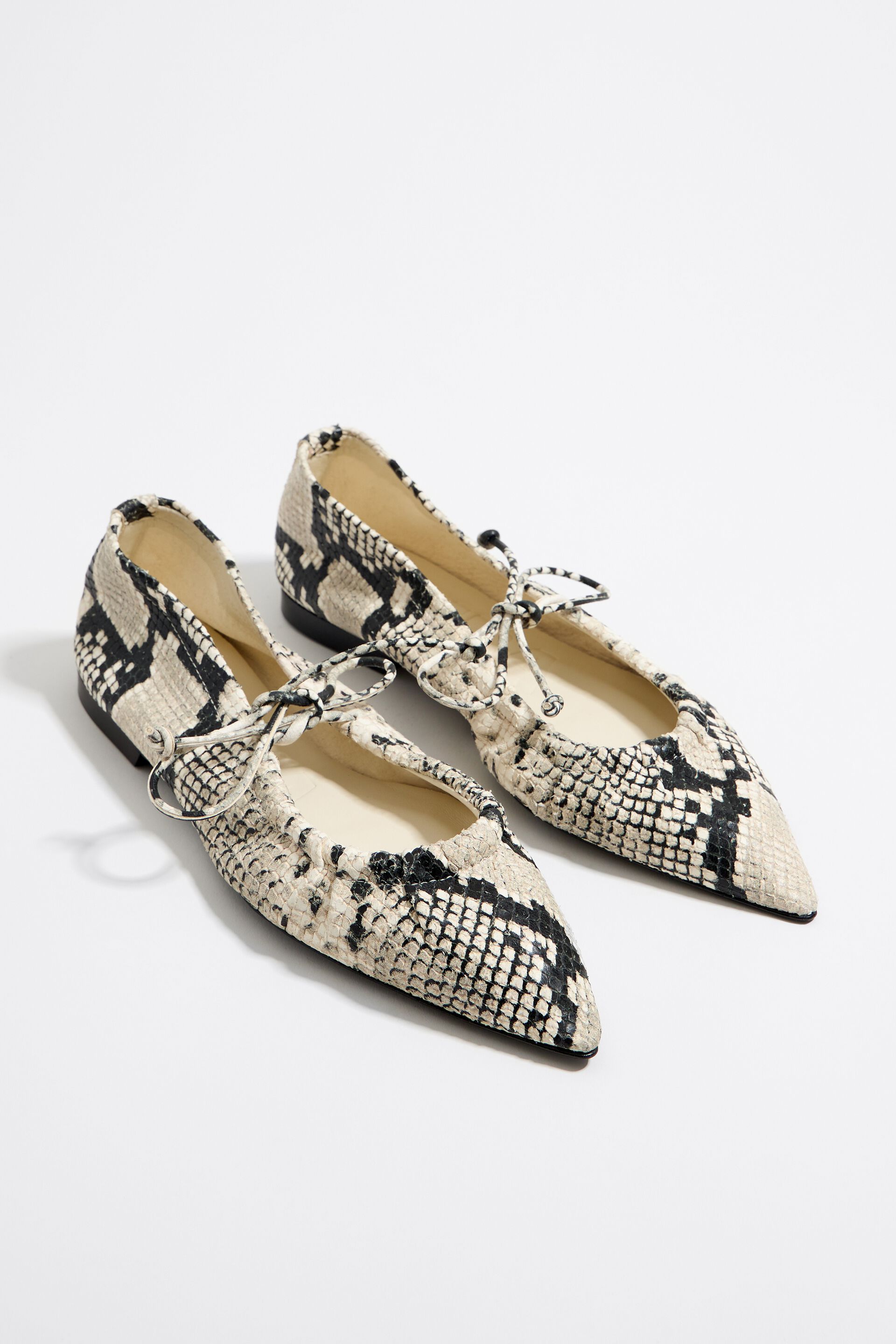 Lucky Brand, Shoes, Ameena Ballet Flats Chinchilla Slither Snake Print  Leather 95