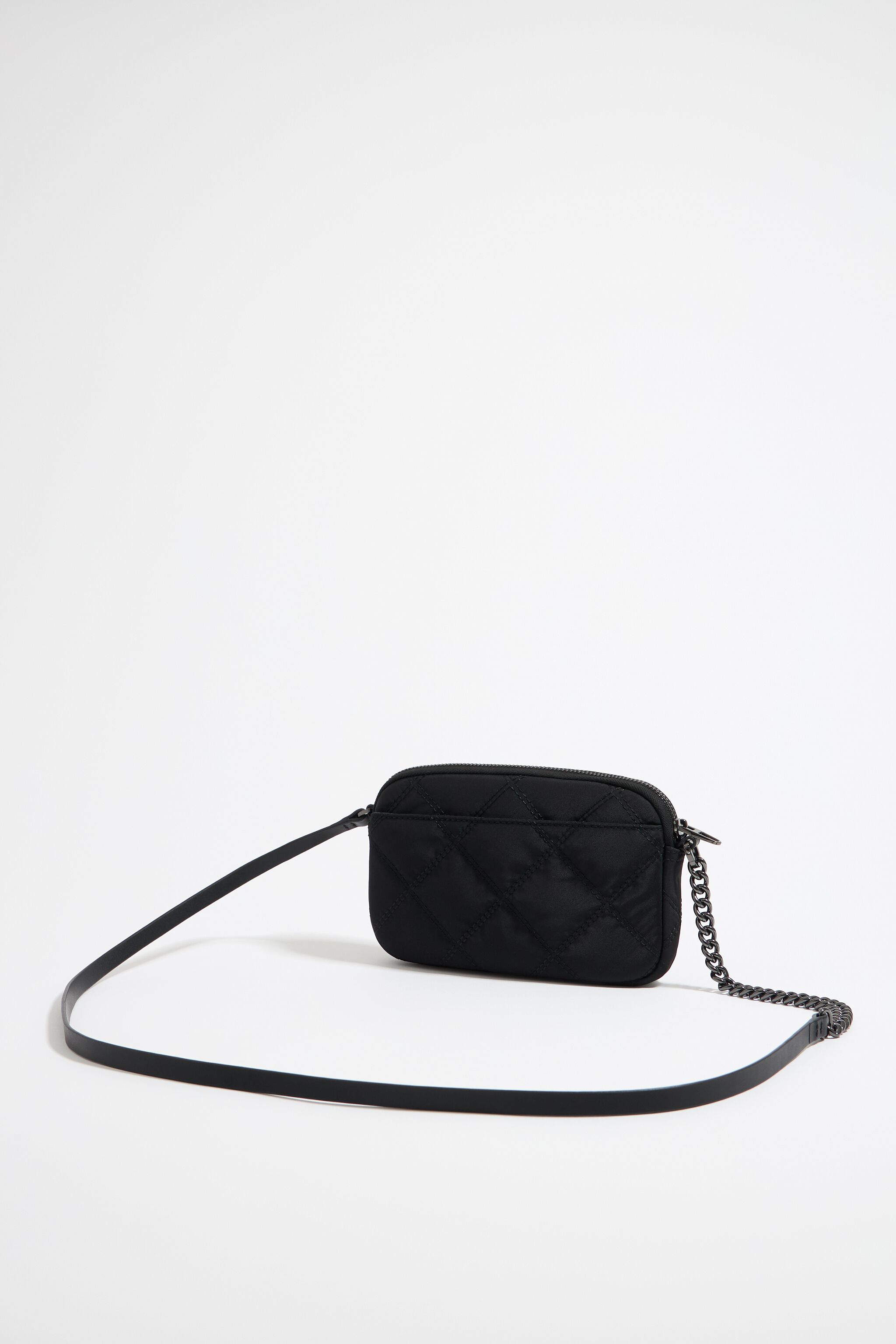 Mini black nylon crossbody bag