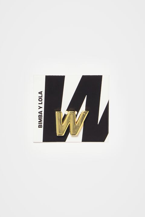 Letter W charm golden metal