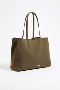 Large olive gabardine Chihuahua shopper bag