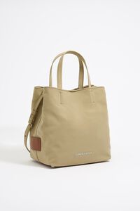 Large beige gabardine Chihuahua bag