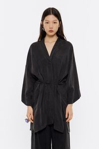 Camisa kimono larga negra