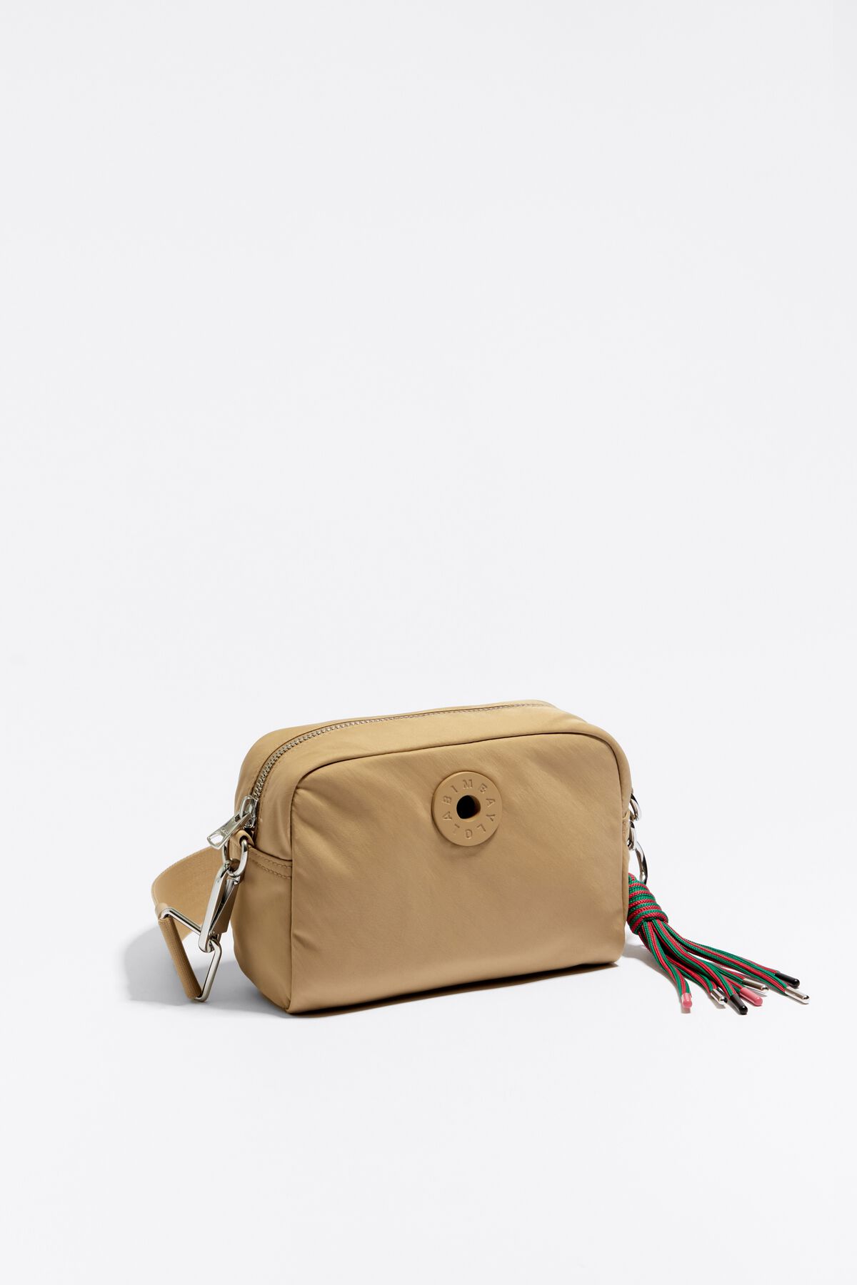 M tan nylon crossbody bag