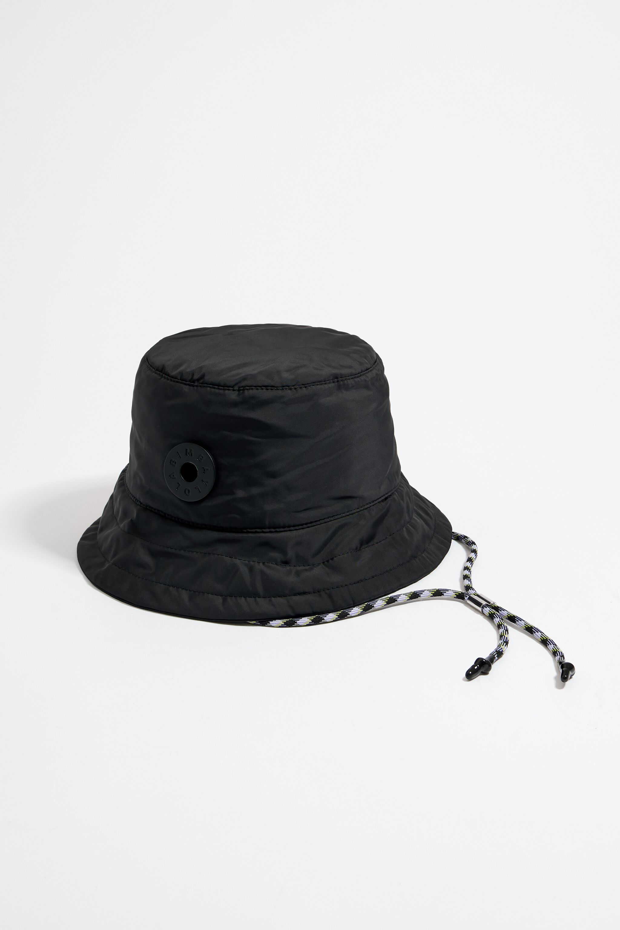 Black nylon bucket hat