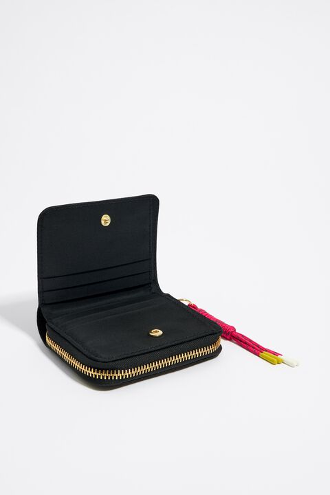 Black nylon flap purse