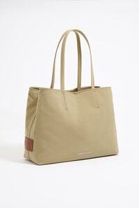 Large beige gabardine Chihuahua shopper bag