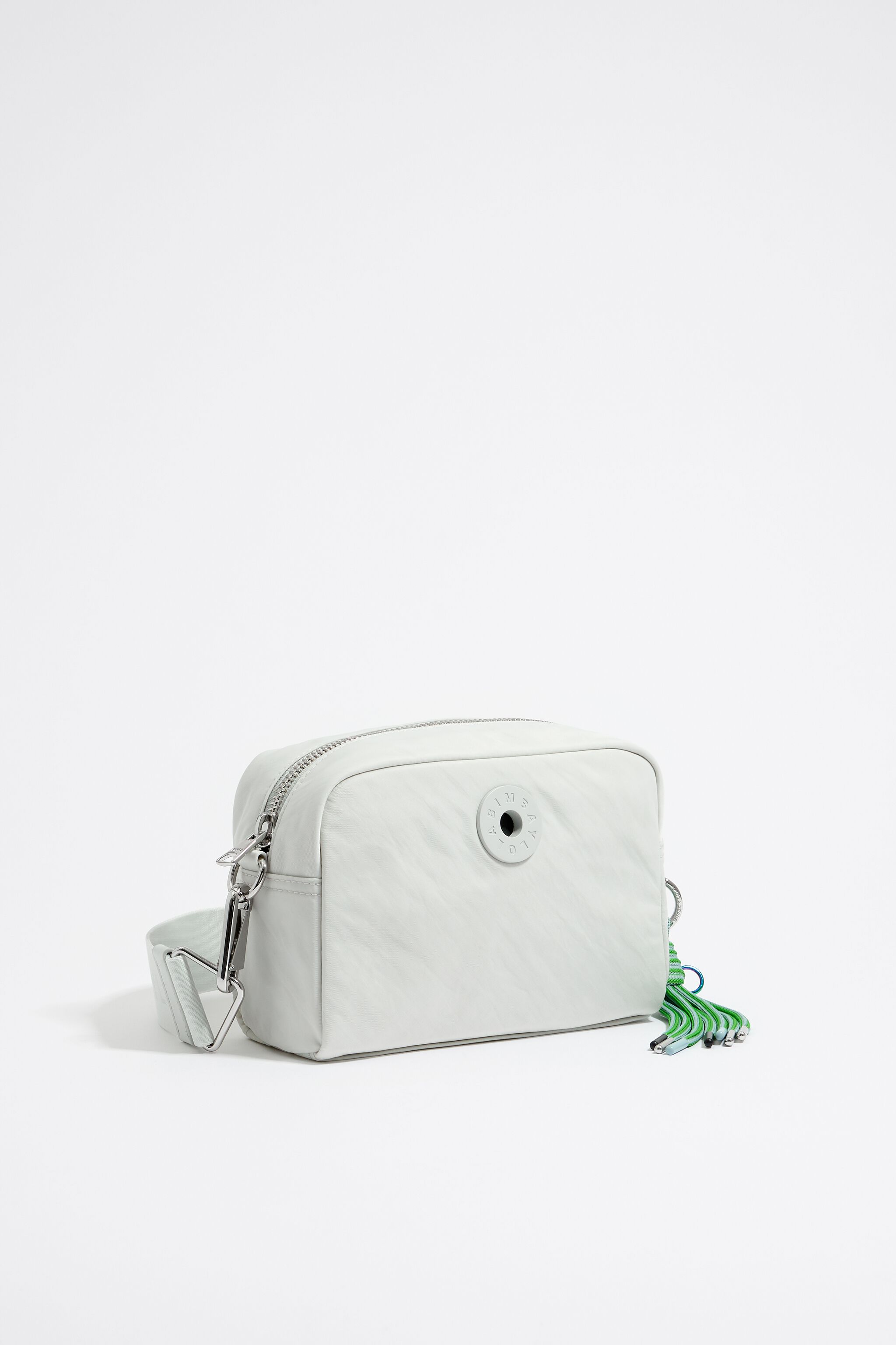 S ice gray nylon crossbody bag