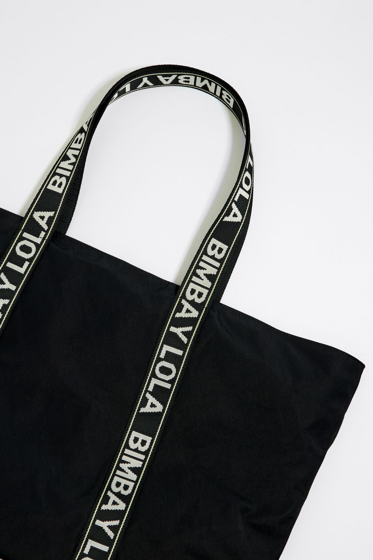 BIMBA & LOLA Black/ Orange Nylon Convertible Drawstring Shoulder Tote  Bag