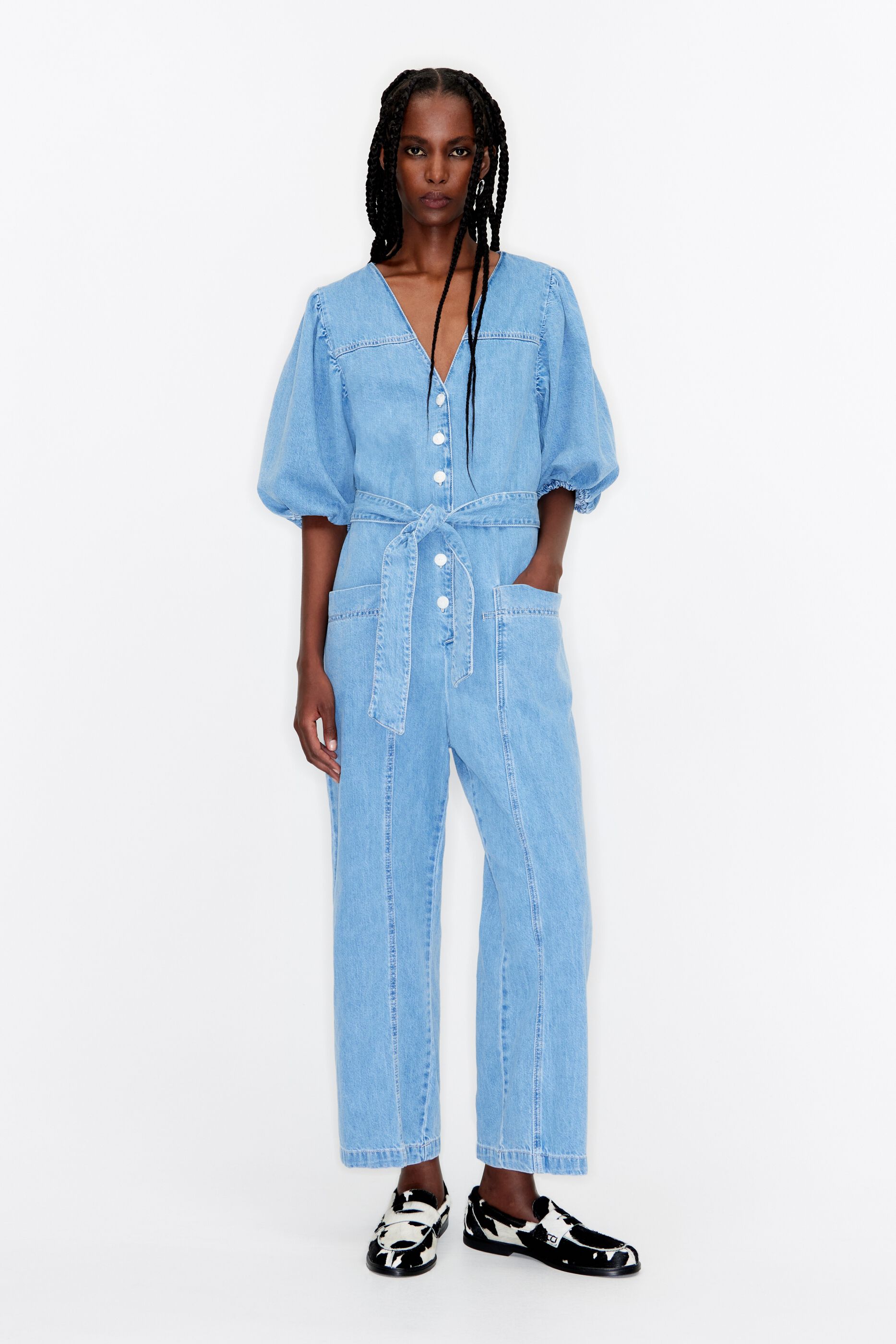 Buy SPRUCED UP IN BLUE DENIM JUMPSUIT for Women Online in India