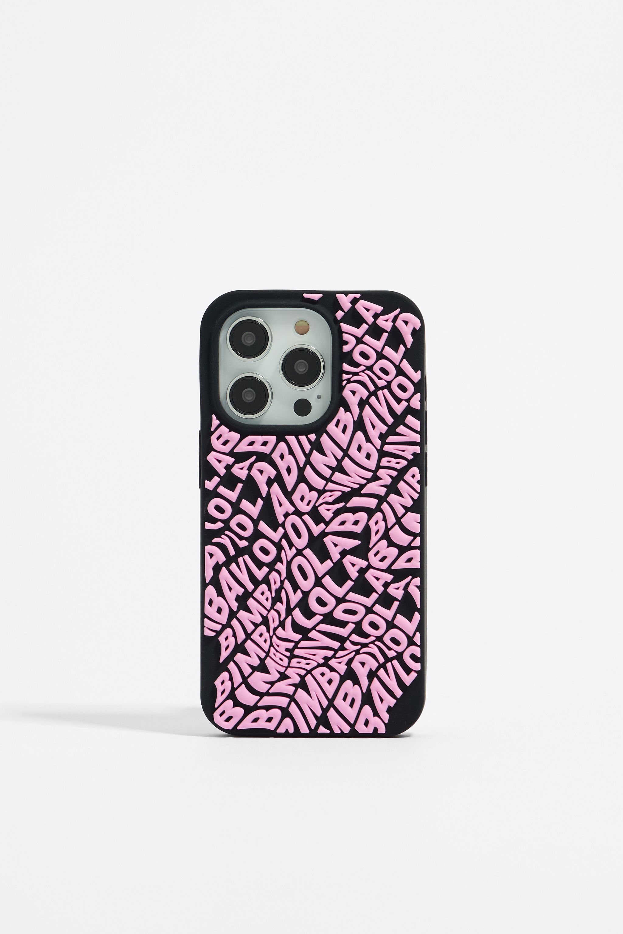 Pink logo silicone iPhone 15 Pro case