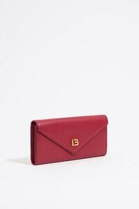 Red leather continental wallet