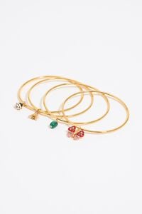 Golden butterfly, ladybug and bee bracelets set