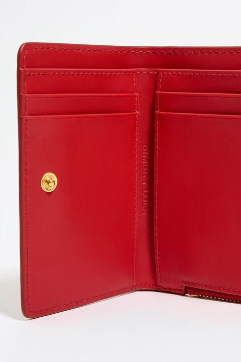 Red leather rectangular purse