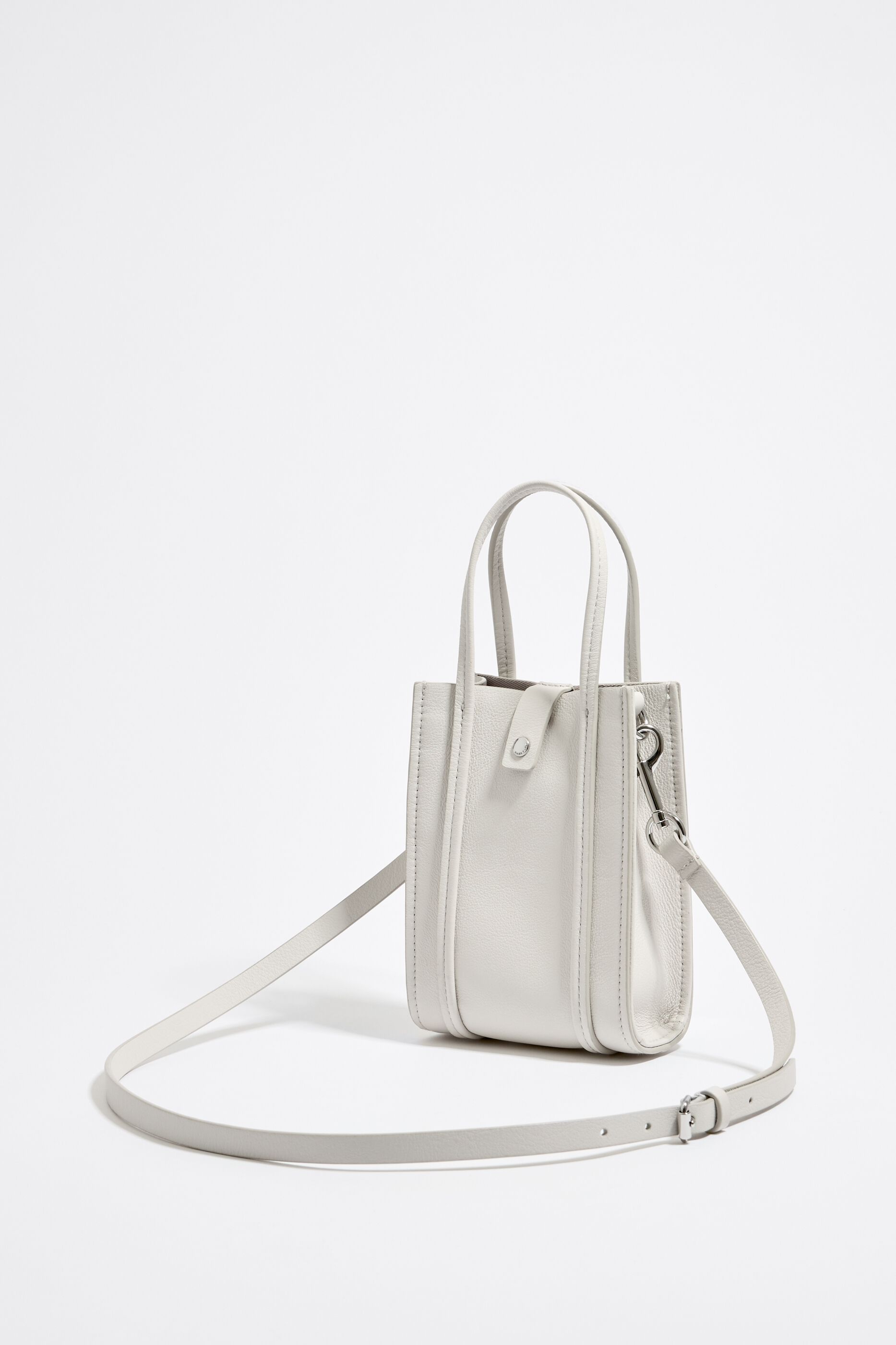 XS white off-leather crossbody bag
