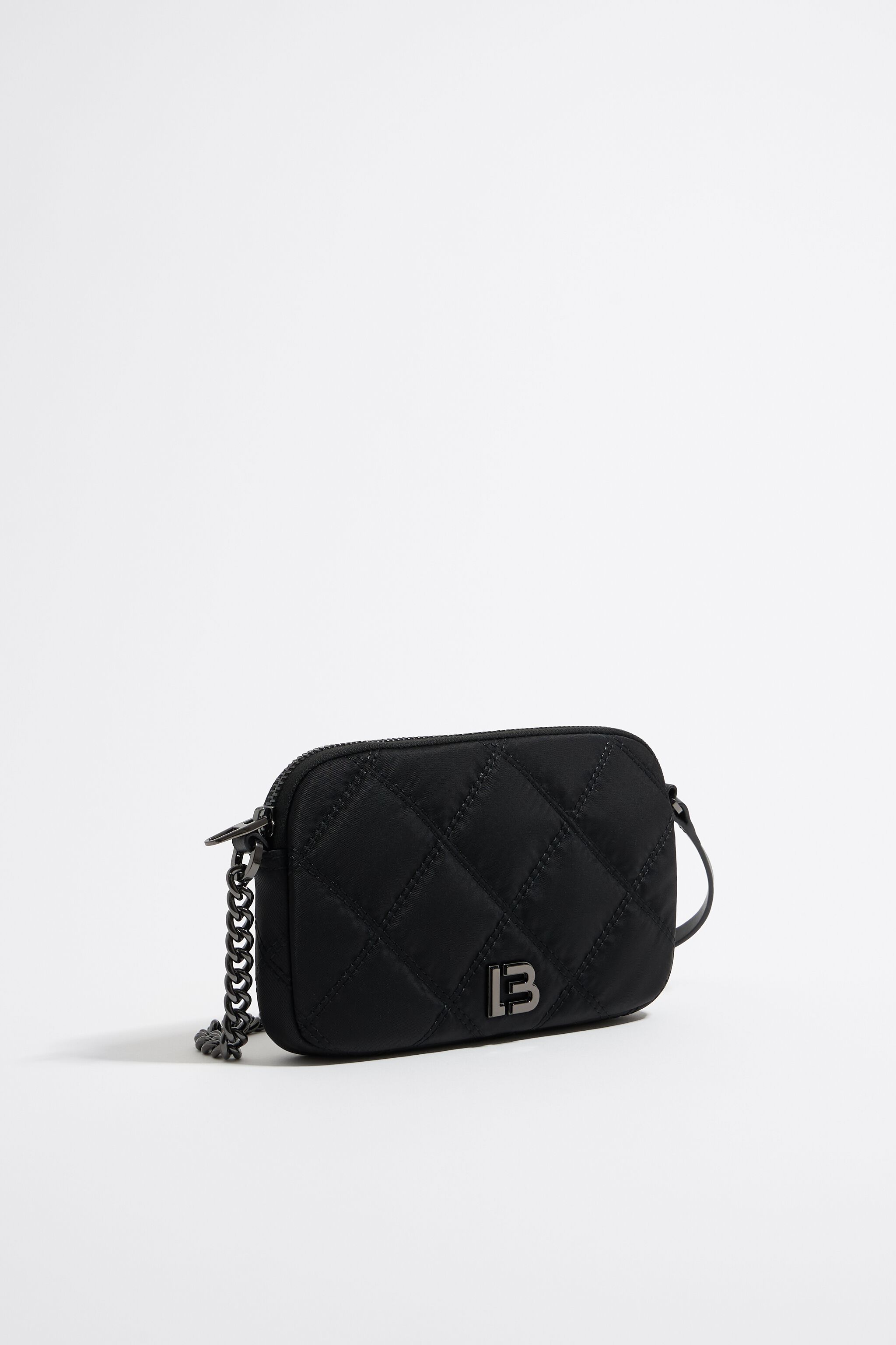 Mini black nylon crossbody bag