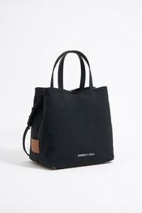 Large anthracite gabardine Chihuahua bag