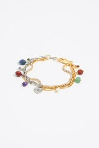 Multi-layer stones and crystals bracelet