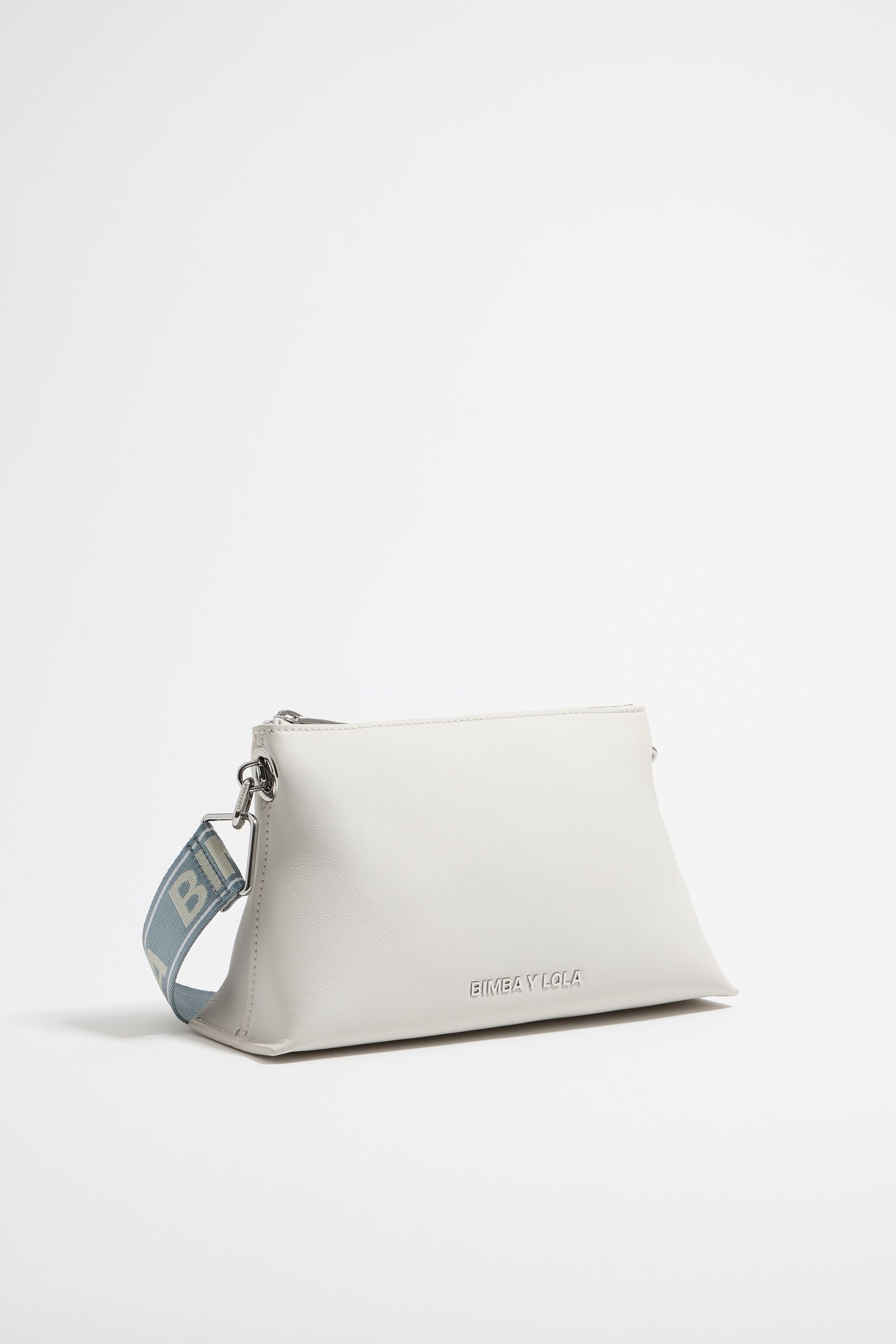 Small off-white leather trapezium bag